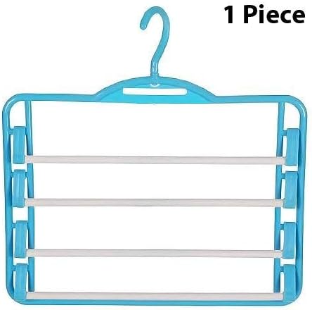 BaiyiteBaiyite Space Saving 4 Swing Layers Clothes Hanger for Pants, Trousers, Suit, Scarf, 1 Pc, Blue