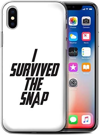 W3Tech Gel TPU Phone Case/Cover for Apple iPhone XS/I Survived The Snap Design/Superhero Movie Quotes Art Collection