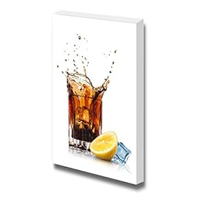 Canvas Prints Wall Art - Refreshing Ice Cold Cola | Modern Wall Decor/Home Decoration Stretched Gallery Canvas Wrap Giclee Print. Ready to Hang - 18" x 12"