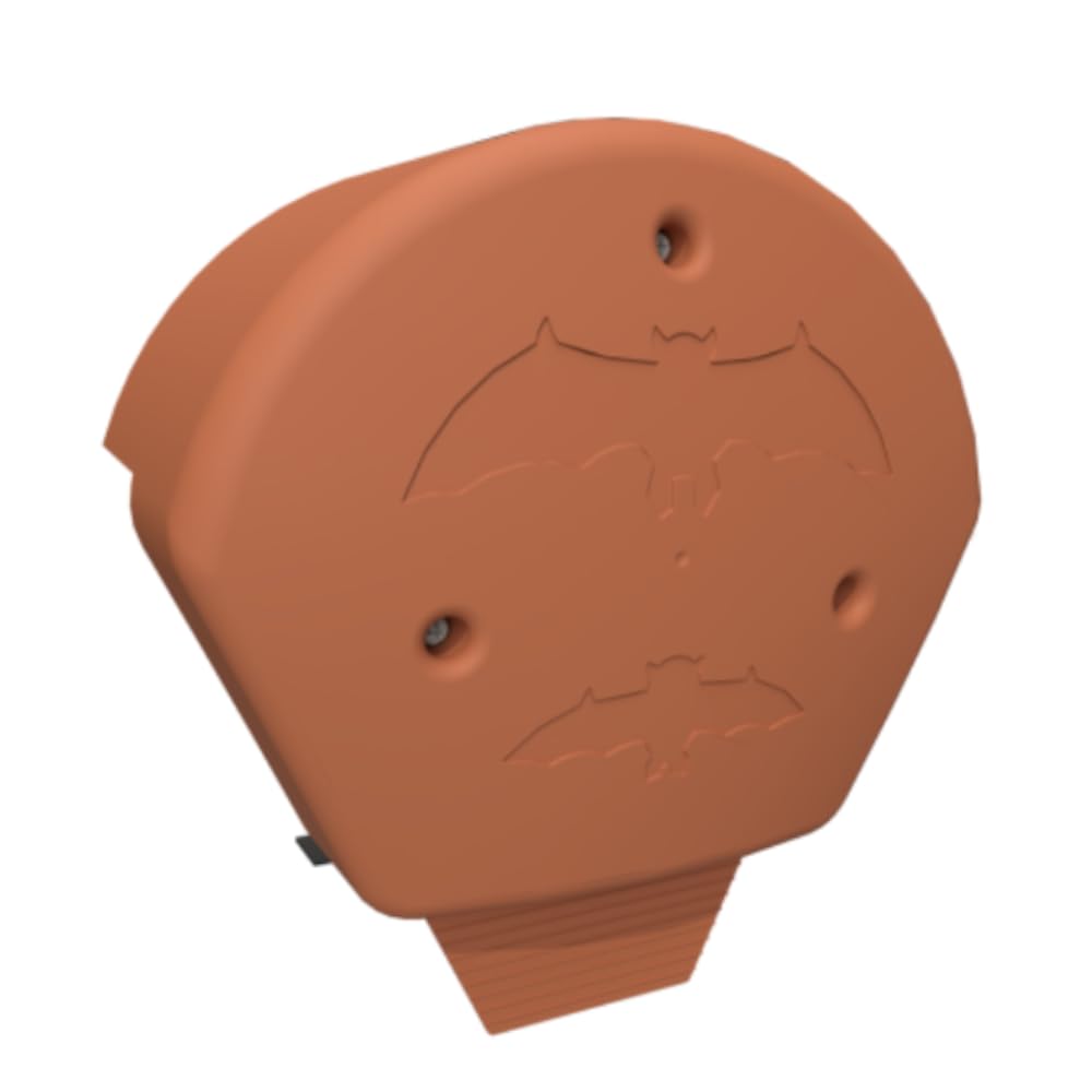 Manthorpe Terracotta Bat Ridge Roost Box Home Half Round End Cap with Screws Dry Fix