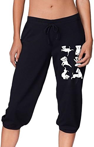 Dog Yoga Poses Print Pants For Women Tank Top With Capri Jogger Sweatpants