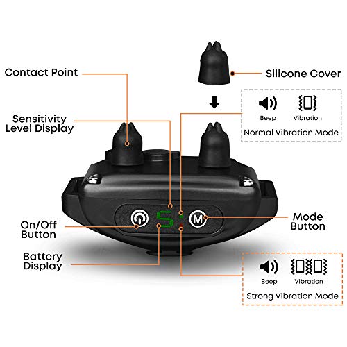 DoGRange Rechargeable Dog Bark Collar with Dual Motor Function - Humane No Shock Training - Vibration & Beeps Active Modes - All Breeds Barking - Adjustable for Small, Medium, Large Dogs - No Remote
