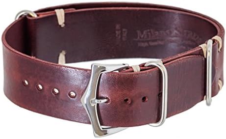 Milano Straps Nato Burgundy Italian leather strap Italian Leather Unisex Burgundy lug with 20mm,22mm