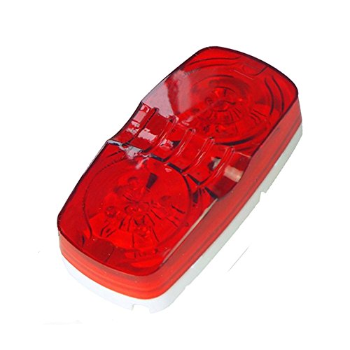 NEW SUN 5x LED Marker Lights Red for Truck Trailer Bullseye Side Clearance Lights 12V - Surface Mount Marker Lights - 10 Diodes