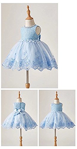 ZAH Girl Party Dress Kids Ruffles Lace Party Wedding Dresses 2T-10Years(Blue,8-9Y)
