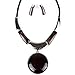Spring Jewelry Sets Statement Pendant Necklace with Stud Earring 5 Colors Nl-2150 (Black)