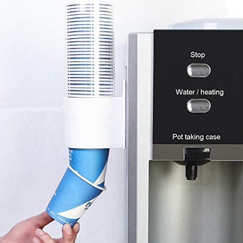 Pull Type Cup Dispenser, Surface Side Mount Cooler Cup Holder Water Dispenser Accessory for Cone or Flat Bottom Cups Disposable Paper Cups, 16in Tube Length (White) - Thumbnail 5