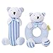 SHILOH Baby Soft Rattle Plush Toy 2 count Blue Bear 5.6in4in