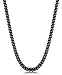 FIBO STEEL 6mm Curb Chain Necklace for Men Stainless Steel Biker Punk Style 24.0 inches Black