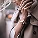 SHENGKE Creative Simplicity Women Watch Genuine Leather Elegant Women Watches Ladies Business Wristwatch (K0095-Rosegold&Brown)