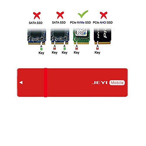 M.2 Aluminum NVME TO USB3.1 Type-C PCIE SSD HDD Enclosure M-KEY SSD TO USB-C Adapter (red)