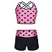Alvivi Kids Girls Two Pieces Sports Dance Outfit Crop Tops Bra with Shorts Set Gymnastics Athletic Leotard Swimwear