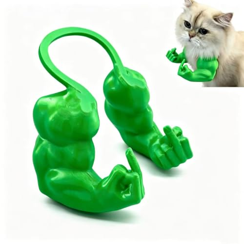 CatMuscleArms 3D Printed Cat Muscle Arms Neck-Hanging Prank Toy (Green, M) at Amazon