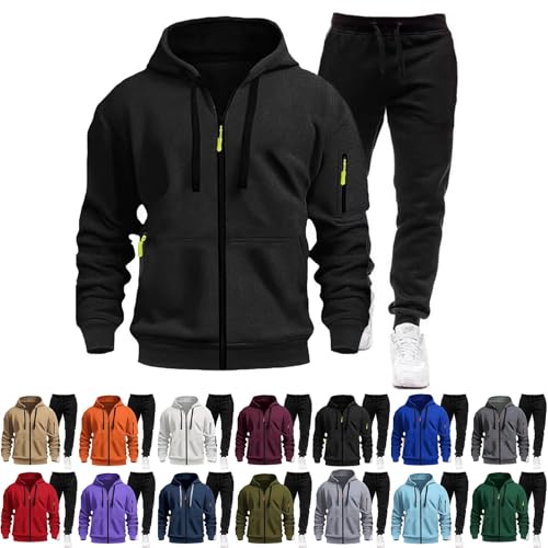Mens Tracksuit 2 Piece Long Sleeve Hooded Sweatshirt and Sweatpants Set Tracksuit Mens Full Set Hoodie Joggers Sets Sport Sweatsuits Sweatpants Sweatshirt