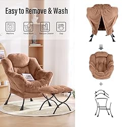 Furlide Oversized Chair with Ottoman, Modern