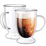 Bivvclaz 2-Pack 16 oz Double Wall Glass Coffee