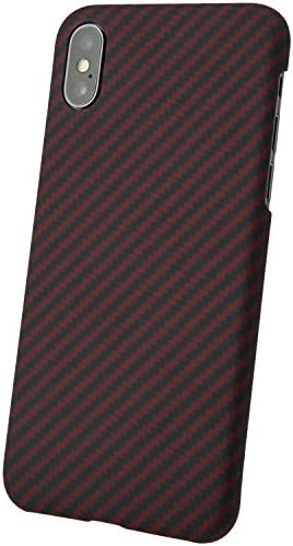 iPhone x Case,Yhzo Aramid Fiber iPhone X Phone Case,Super Slim Fitting(0.7mm) Classic Plaid Ultra Light(12g) Sturdy Non-Slip case Lightweight Shell Protective for iPhone X (Black Red)