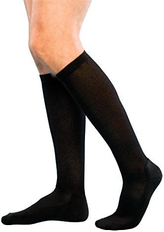 'Economy Class' Graduated Compression Travel Socks 15-20mmHg by JetLeg - Men's (C, Black) by JetLeg