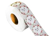 Floral Thank You Sticker Quantity 1000 on a roll. 1.5 inch Diameter Thank You Adhesive Label