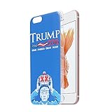 IMDEN Donald Trump 2016 Thin Soft TPU / Hard Back PC Crystal Clear Slim Edge Cover Case for iPhone 6/iphone 6s(Blue/White)