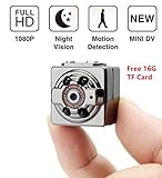 Mini Hidden Camera Spy Camera Portable Wireless Security Camera with Night Vision/Motion detection/HD 1080P Cam for Home Office Warehouse Travelling