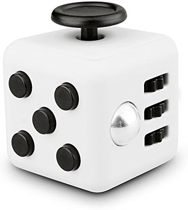 FIDGET CUBE ORIGINAL Relieves Stress And Anxiety Attention 6 Sides TOY (1.5 In x 1.5 In) (White and Black)
