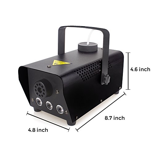 Fog Machine with lights, 400-Watt Portable Fog Machine with Wireless Remote Control, Smoke Machines for Parties Halloween Wedding Christmas DJ Dance