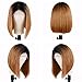 IVCoco 10A Glueless Ombre Blonde Human Hair Bob Wigs for Women Brazilian Straight 13X6 Bob Lace Front Wigs Middle Part Human Hair Short Wigs 2 Tone Lace Front Wigs Straight Short Bob Wig(10inch,1B-27)