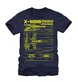 Star Wars X-Wing Starfighter Schematic Adult T-Shirt - Navy (XXX-Large)