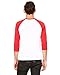 Bella Mens Unisex 3/4-Sleeve Baseball T-Shirt(3200)-White/RED-L