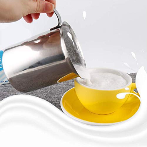 Elektrischer Schneebesen, Handpumpen-Milchaufschäumer aus Edelstahl, manuell betriebener Milchschaumbereiter, Tasse für… – Bild 3