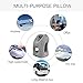 Inflatable Travel Pillow,U-Shaped JYSW Portable Airplane Pillow Multifunctional Neck and Head Support Lap Pillow for Airplanes Trains Buses and Office Napping with Eye Mask, Earplugs, Grey
