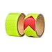 BBTO Reflective Warning Tape Fluorescent Safety Sticker Night Conspicuity Arrow Sticker, Arrow and Yellow, 2 Rolls