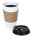 CucinaPrime White Paper Coffee Hot Cups with Black Travel Lids and Sleeves - 16 oz, 100 Count