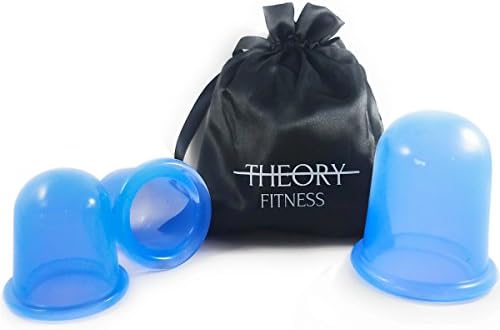 THEORY Fitness - Best Massage Cupping set - [3-pack] Silicone Cupping Massage Great For - Anti Cellulite - Wrinkle Reducer - Suction Cups At Home - High Density - Durable [1 Large + 2 Medium]