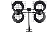 Antennas Direct Clearstream 4V TV Antenna, 70+ Mile Range, UHF/Vhf, Multi-Directional, Indoor, Attic, Outdoor, Mast W/Pivoting Base/Hardware/Adjustable Clamp/Sealing Pads, 4K Ready, Black - C4-V-CJM