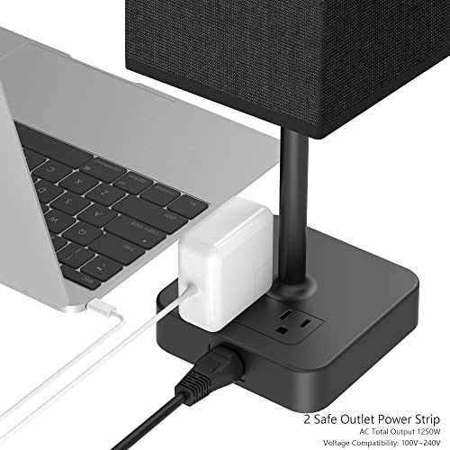 Alimentata Touch Control Bedside Table Lamp with USB C & USB A Charging