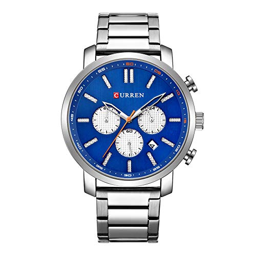 Curren 8315 - Reloj de Pulsera para Hombre con Esfera horaria analógica y Esfera de Acero Azul
