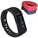 LUCOG I5 Plus 3.0 Smart Bracelet Tracker w/ Calorie Burn & Sleep Monitor + 2 Strap (Blue + Red)
