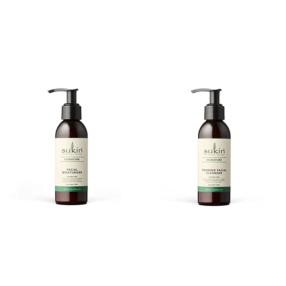 Sukin Facial Moisturiser, 125ml & Foaming Facial Cleanser Pump 607572
