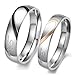 KONOV Mens Womens Heart Stainless Steel Promise Ring 