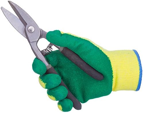 WORK GLOVES WORK GLOVES model 2018 - Good for Construction, Car Repair work Heavy duty work and gardening with Textured Rubber/Latex Palm Coated (1 PAIR) for women / men