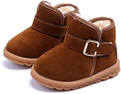 KDHAO Baby Kids Comfortable Winter Girls Boys Hiking Warm Snow Boots Brown 7 M Toddler