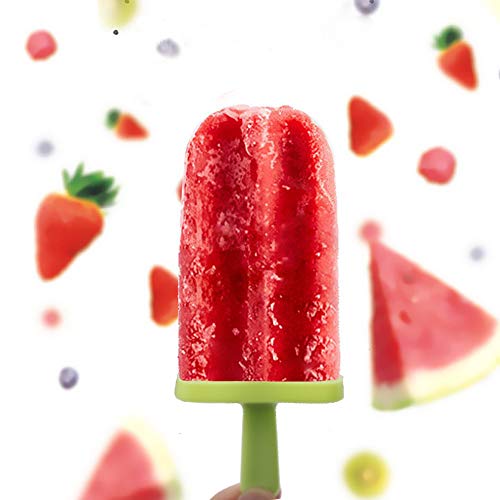 Popsicle Molds Set- 6 Ice Pop Makers + 50 Popsicle Sticks + 50 Popsicle Bags + Silicone Funnel + Cleaning Brush- by Miaowoof