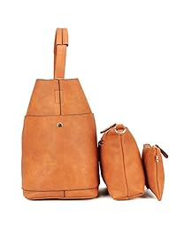 3PCS Bolsos de cuero vegano para mujer Bolso de diseñador Hobo Bolso de hombro Bolso de trabajo con asa superior