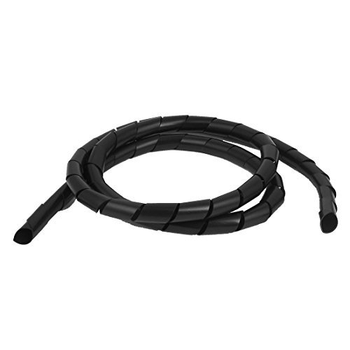eDealMax Protection Reliure fil CÃ¢ble Flexible en spirale Tube Wrap Bande Noire
