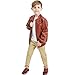 Encontrar Boys Faux Leather Jacket Trendy Stand Collar Coat Brown 7-8