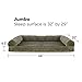Furhaven Orthopedic Dog Bed for Large Dogs w/ Removable Bolsters & Washable Cover, For Dogs Up to 95 lbs - Faux Fur & Velvet Sofa - Dark Sage, Jumbo/XL