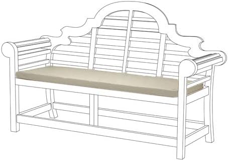 Outdoor Water Resistant Cushion Pad for Large Lutyens Garden Bench - Stone