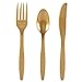WDF 360 Gold Plastic Silverware- Disposable Hammered Gold Plastic Cutlery - Plastic Flatware inluding: 120 Gold Forks, 120 Gold Spoons, 120 Gold Knives